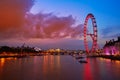 London sunset at Thames river near Big Ben