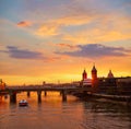 London sunset at Thames with St Paul Pauls