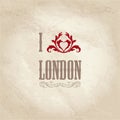 London symbol. I love London flower concept sign over whi