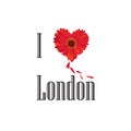 London symbol. I love London flower concept sign