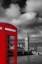 London symbols with BIG BEN and Red Phone Booth in England, UK Royalty Free Stock Photo