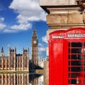 London symbols with BIG BEN and red PHONE BOOTHS in England