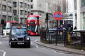 London taxi, bus and underground sign