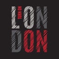 London tee print. T-shirt design graphics stamp label typography Royalty Free Stock Photo