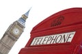 London telephone box with Big Ben as background Royalty Free Stock Photo