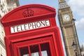 London telephone box big ben Royalty Free Stock Photo