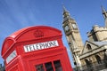 London UK British red telephone box booth big ben Royalty Free Stock Photo