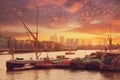 London Thames river boats England Royalty Free Stock Photo