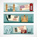 London Touristic Banner Set Royalty Free Stock Photo