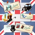 London Touristic Banner Set Royalty Free Stock Photo