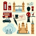 London Touristic Set Royalty Free Stock Photo