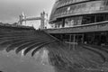 London Tower bridge as viewed from city hall building and steps Royalty Free Stock Photo