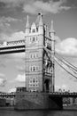 London Tower Bridge in black and white Royalty Free Stock Photo