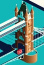 London Tower Bridge and double decker bus Royalty Free Stock Photo