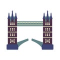 London Tower Bridge. London landmark flat style vector illustration. Royalty Free Stock Photo