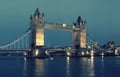 London Tower Bridge by night, Great Britain Royalty Free Stock Photo