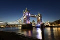 London tower bridge night scene Royalty Free Stock Photo