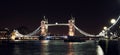 London Tower bridge at night from South bank Royalty Free Stock Photo