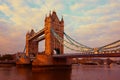 London Tower Bridge over Thames river Royalty Free Stock Photo
