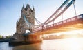 The london Tower bridge at sunrise Royalty Free Stock Photo