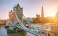 The london Tower bridge at sunrise