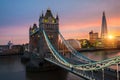 The london Tower bridge at sunset