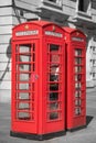 London, traditional red telephone box.