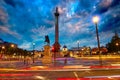 London Trafalgar Square sunset Nelson column Royalty Free Stock Photo