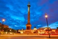 London Trafalgar Square sunset Nelson column Royalty Free Stock Photo