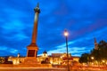 London Trafalgar Square sunset Nelson column Royalty Free Stock Photo