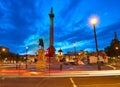 London Trafalgar Square sunset Nelson column Royalty Free Stock Photo