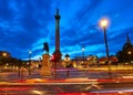 London Trafalgar Square sunset Nelson column Royalty Free Stock Photo