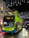 Cars and people in night traffic jam on the streets of London during December 2023 Royalty Free Stock Photo