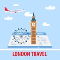 London Travel Poster, Banner Template with Text