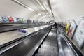 London tube escalators motion view Royalty Free Stock Photo