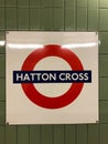 London Tube Sign at Hatton Cross Royalty Free Stock Photo