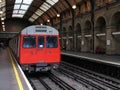 London Tube Train in Vintage Underground Station