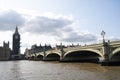 London, U.K. - August22, 2021: city view with Big Ben clock tower landmark of London under renovation Royalty Free Stock Photo