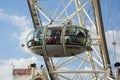 London, U.K., August 22, 2019 -London Eye cabin of a wheel