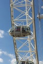 London, U.K., August 22, 2019 -London Eye cabin of a wheel