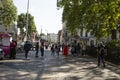 London, U.K. August 22, 2019 - People wlking in the street, summer day