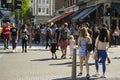 London, U.K. August 22, 2019 - People wlking in the street, summer day