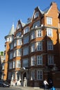 London, U.K. August 22, 2019 - typical apartments building, ewardian residential houses in London. Summer day