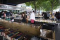 London, U.K., July 22,2021- Book market. candid people at the outdoor book market on the South Bank of the River Thames, London Royalty Free Stock Photo