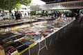 London, U.K., July 22,2021- Book market. candid people at the outdoor book market on the South Bank of the River Thames, London