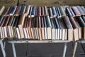 London, U.K., July 22,2021- Book market. candid people at the outdoor book market on the South Bank of the River Thames, London