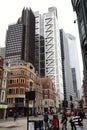 London, U.K., July 23,2021 - people walking near Liverpool Street Station in London. City view, crowded people