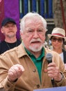 Scottish actor Brian Cox speaking at the Equity Union - SAG-AFTRA rally in London, UK. Royalty Free Stock Photo