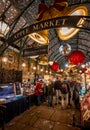 London, UK: The Apple Market at Covent Garden with Christmas decorations Royalty Free Stock Photo