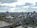 London, UK ; Apr, 30, 2018; views of westminster parliament from a london eye booth